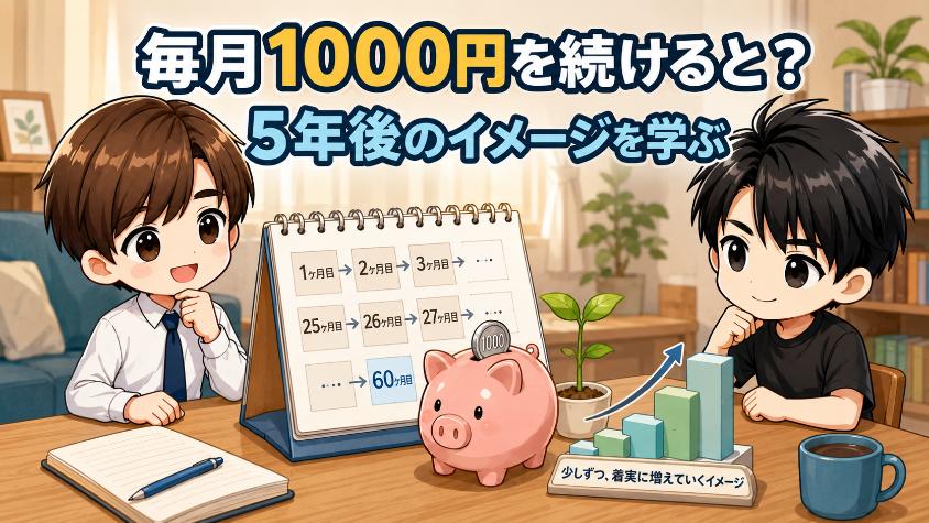 4.　毎月1000円を積み立てたら、5年後どうなる？