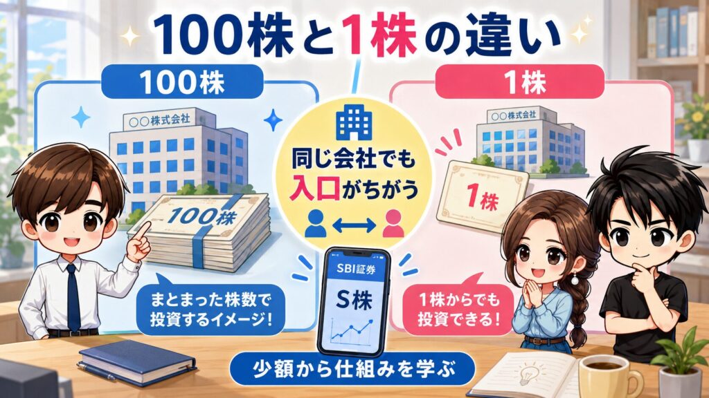 1. そもそもSBI証券の「S株」とは？100株と1株の決定的な違い
