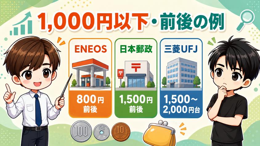 2.1　1株1,000円以下で買える企業の例