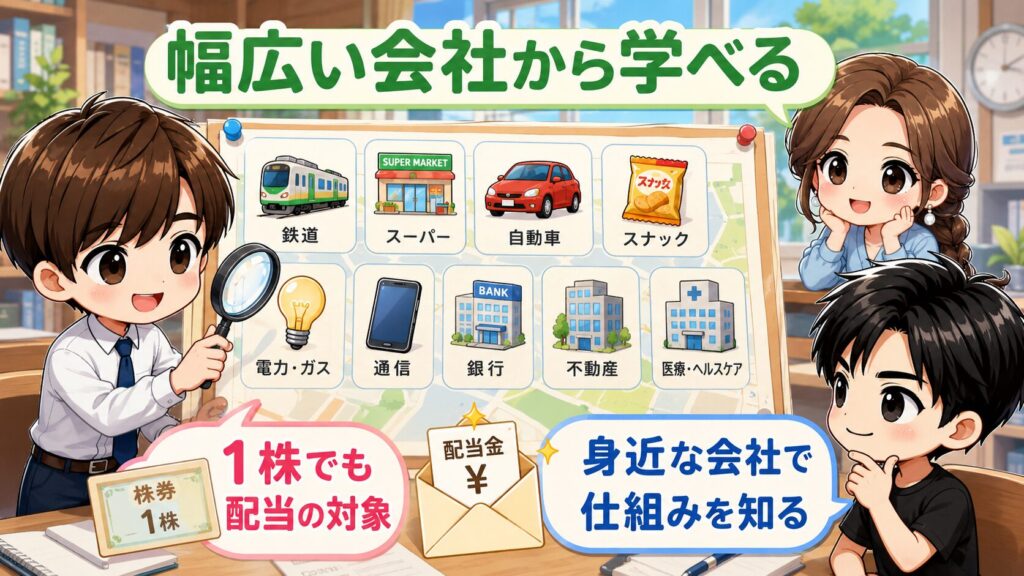 2.3　理由③　約4,000銘柄から自由に選べる　1株でも配当はもらえる