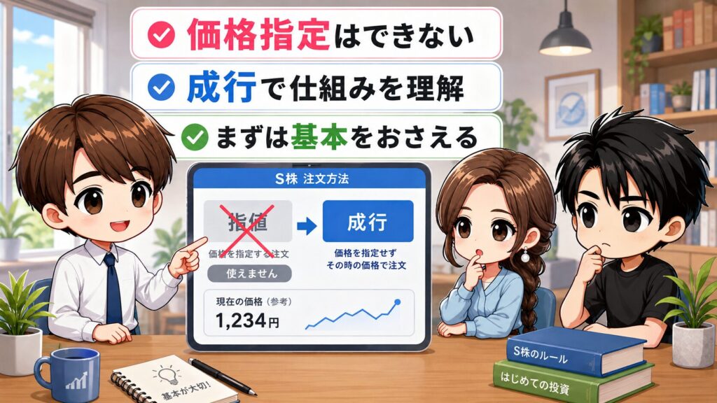 3.2　注意点②　値段を指定して買えない（成行注文のみ）